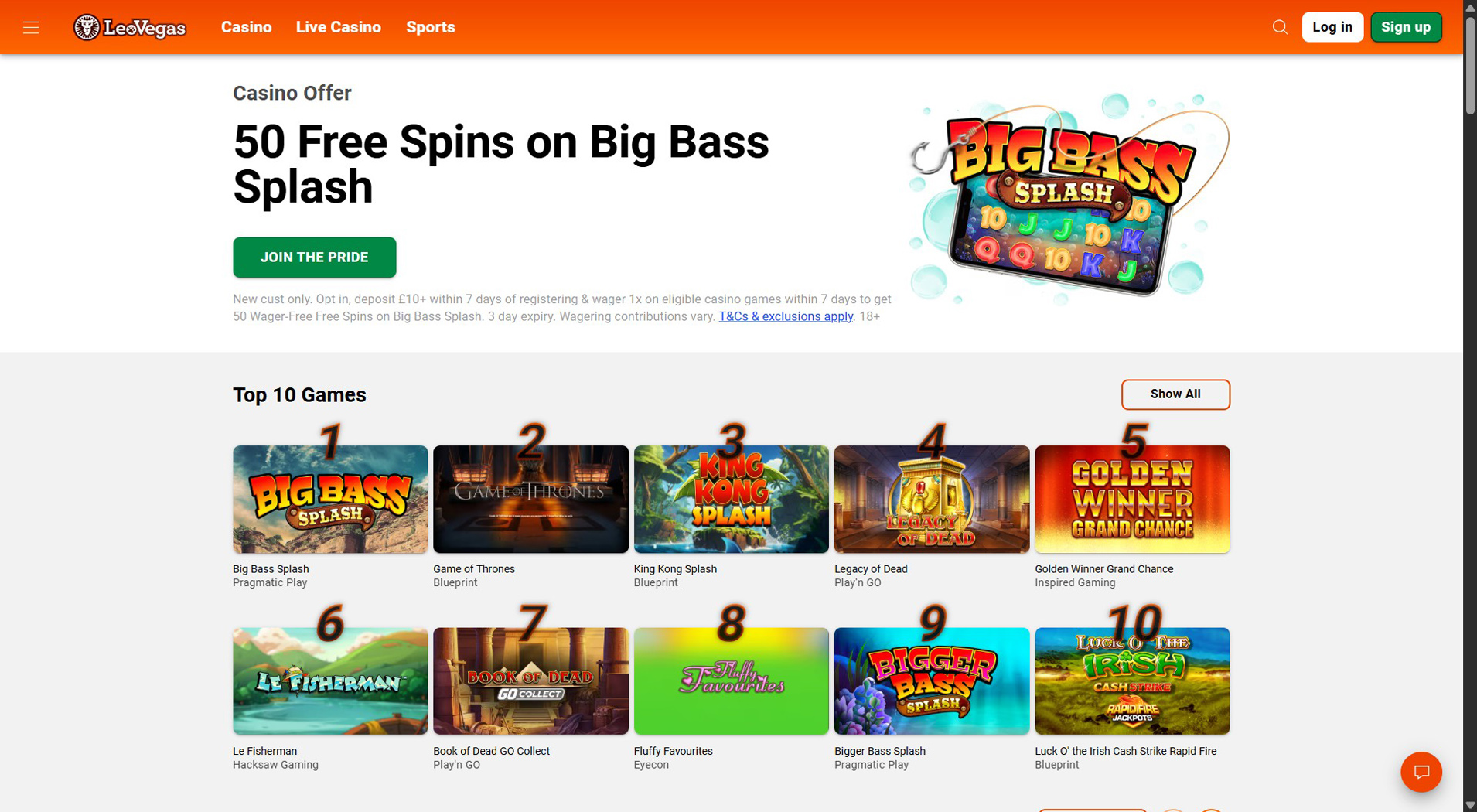 6. LeoVegas - Quick Ukash Casino Payouts
